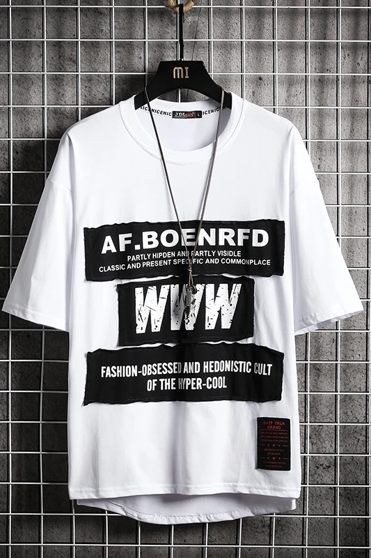 Летняя новая стильная футболка с короткими рукавами в японском стиле хип-хоп |