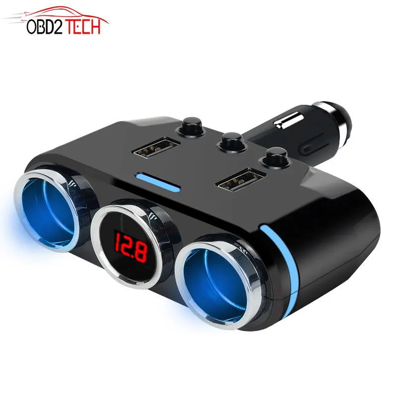 Разветвитель для автомобильного прикуривателя со светодиодным зарядным