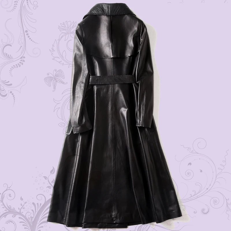 Женская куртка Тренч из натуральной кожи осенне зимняя овечьей 2020 Корейская