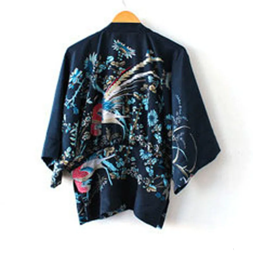 Женский кардиган в японском стиле шифоновая куртка-кимоно с принтом юката