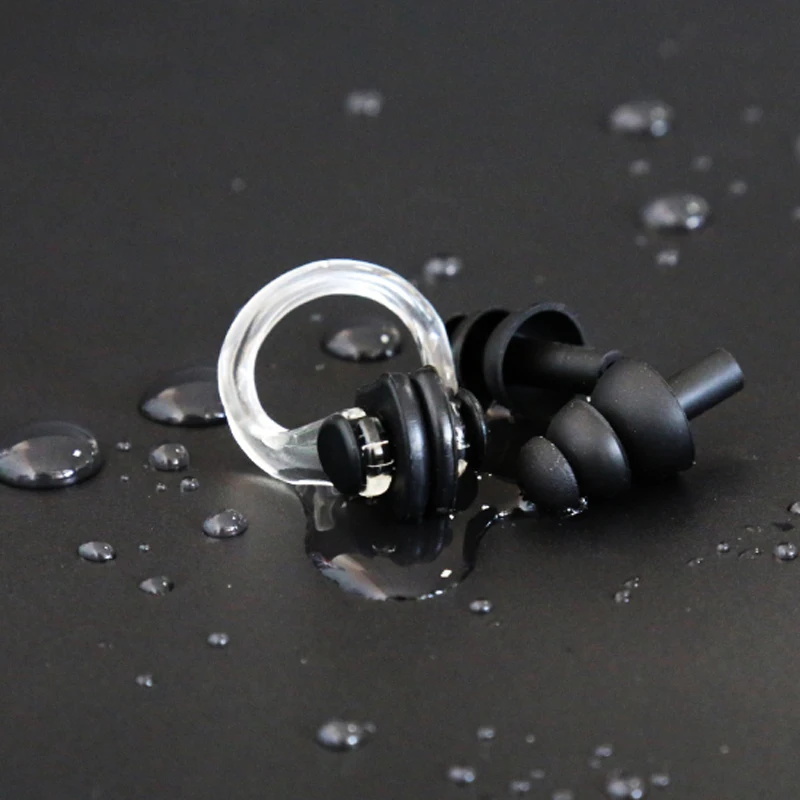 Незаменимый инструмент для плавания мягкие силиконовые зажимы носа + 2 затычка