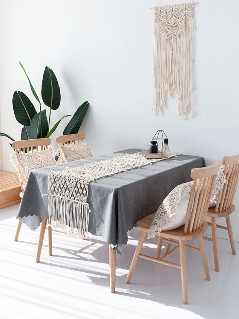 

45X45CM Cotton Rope Pillow Cover Macrame Hand-Woven Cotton Thread Bohemia Style Cushion Cover For Living Room Bedroom Home Decor