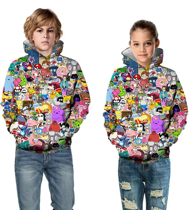 

Children's sweatshirt New kids hoodies anime 3D digital printing hooded children's long-sleeved sweatshirt children's clothing