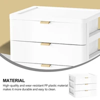 1pc tabletop storage box drawer type organizing storage box makeup drawer type multi layer cosmetic storage box shelfwhite