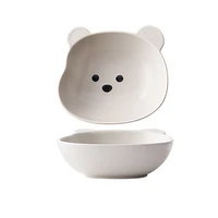 korean ins wind bear matte ceramic salad bowl yogurt dishes afternoon tea dessert dessert plate tableware