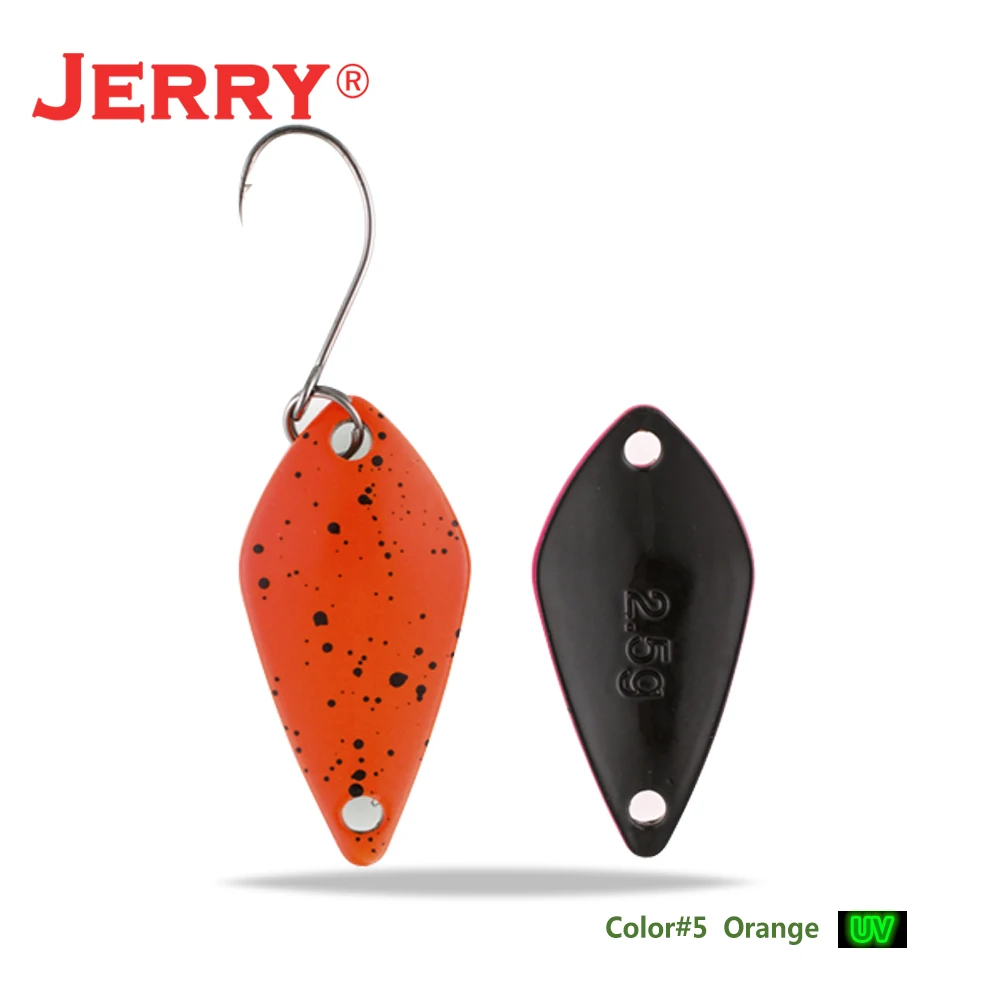 Jerry 2,5 г 3,5 г 5,5 г маленькие микро рыболовные ложки форель Колеблющаяся блесна для рыбалки Спиннер приманка двухсторонний цвет - Цвет: orange