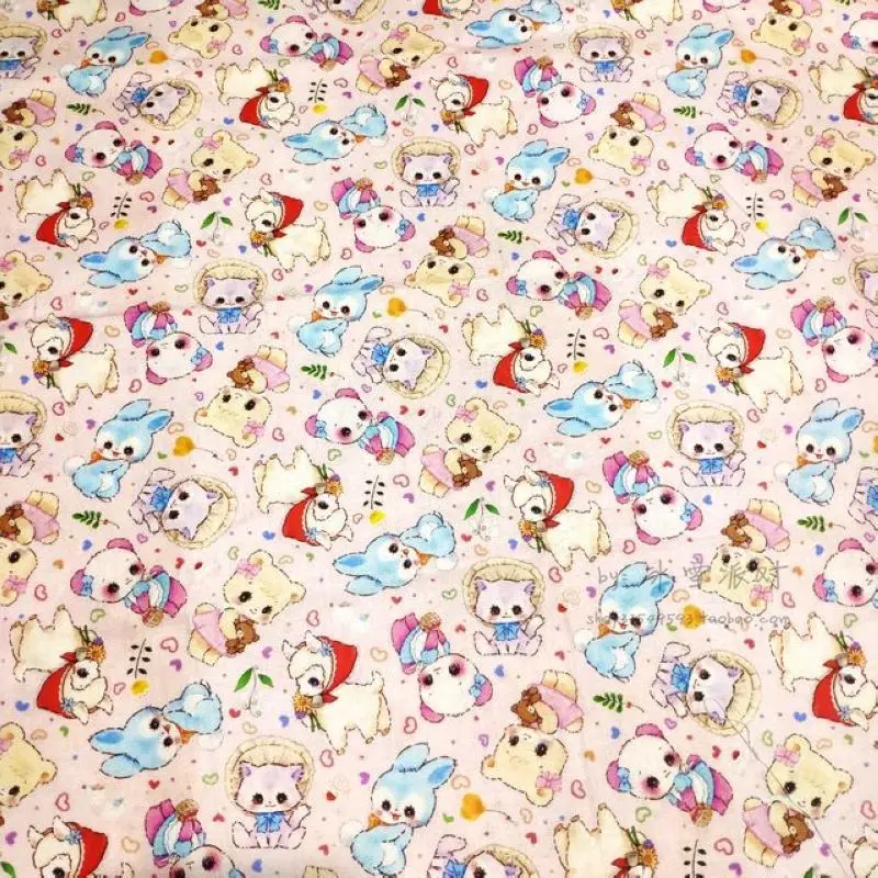 BTY 1 ярд хлопчатобумажная ткань-кавайные Мультяшные персонажи милые японские