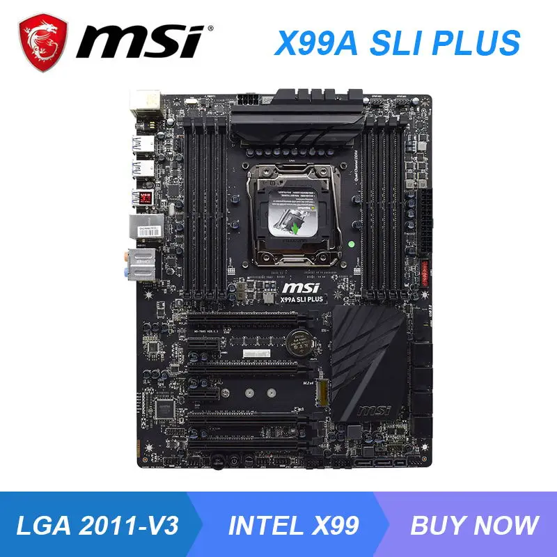X99A SLI PLUS для MSI LGA 2011 v3 x99 материнская плата Core i7 Процессор игра используется добыча