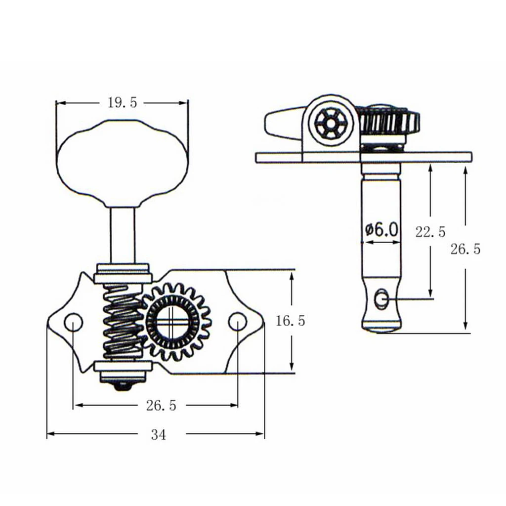 

Tuning Pegs 4 Pieces 2R 2L Ukulele Machine Heads Set, Ukulele Spare Parts