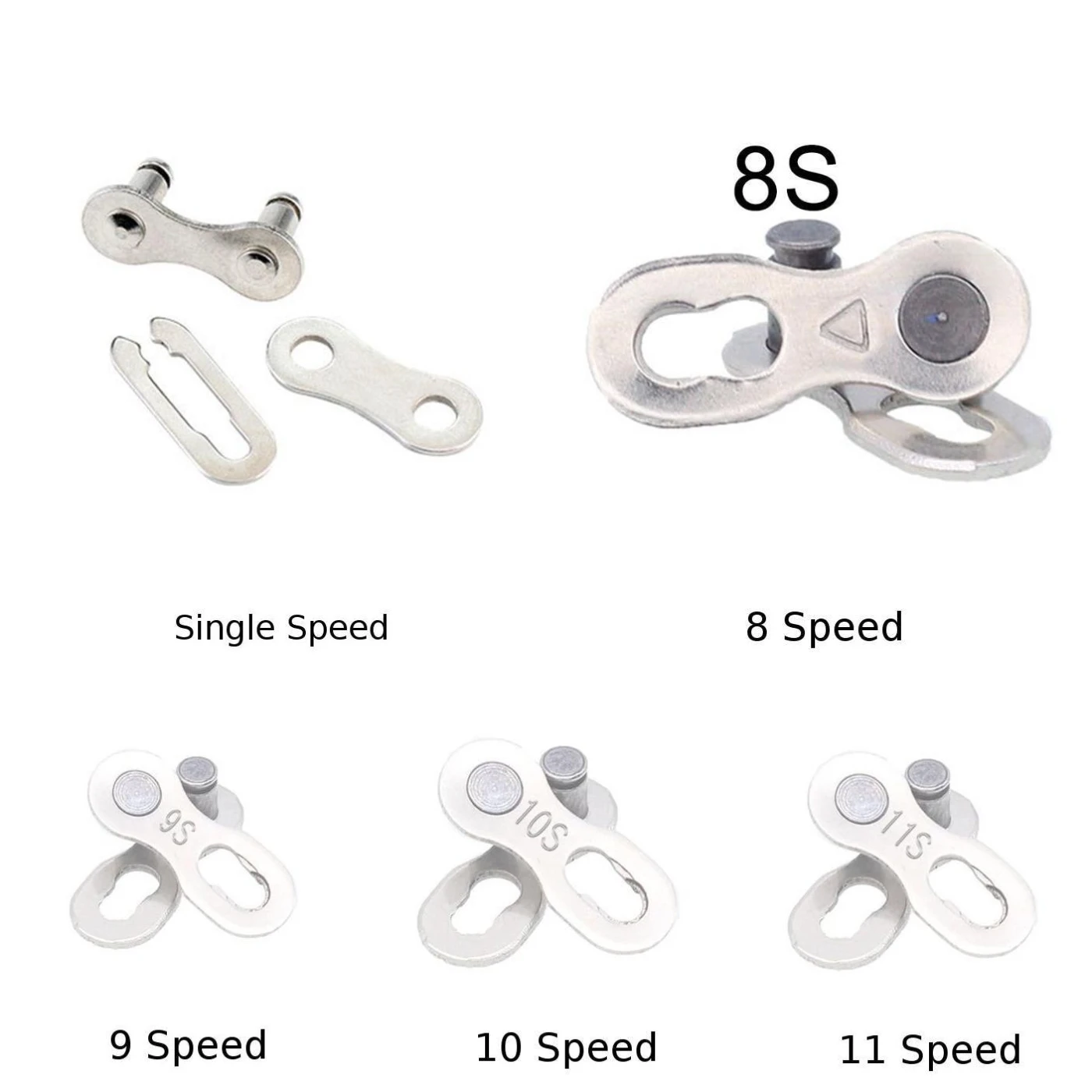 1 пара стальных звеньев велосипедной цепи Пряжка для горного велосипеда 8-11