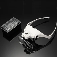 1 0x 1 5x 2 0x 2 5x 3 5x 5 lens adjustable reading jewelry watch loupe headband magnifying glass magnifier led light lamp tools