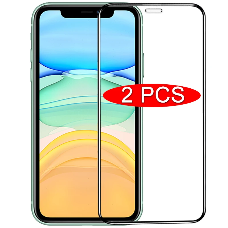 2 шт Полное покрытие закаленное стекло для iPhone 11 Pro XR X XS Max 12 Защита экрана 7 8 6 s Plus SE