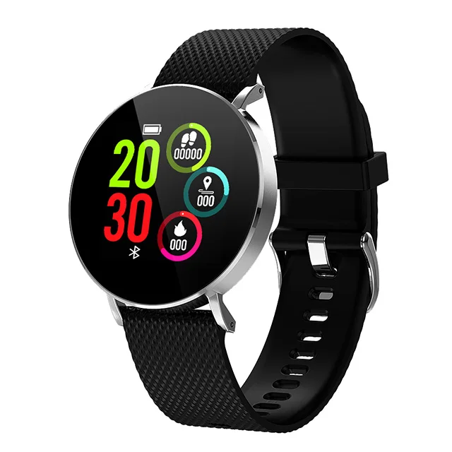 Модные Смарт-часы из розового золота, водонепроницаемые IP68 шагомер, Bluetooth, умные часы, монитор сердечного ритма, часы для здоровья, reloj inteligente - Цвет: Silicone-silver