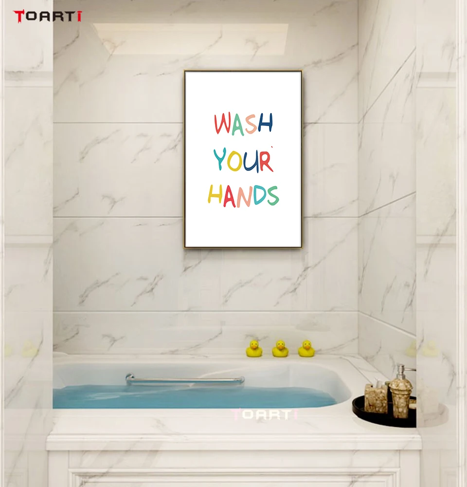 Wash Your Hands Toilet Quotes for Bathroom Wall Picture Canvas Painting Art Murals Poster&ampPrints Washroom Restroom Home Decor | Дом и сад