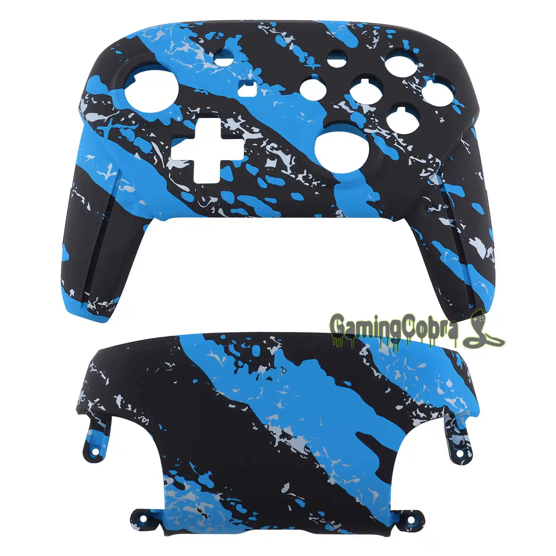 Blue Coating Splash Заказная Узорчатая мягкая сенсорная Лицевая панель и задняя панель замена корпуса чехол для NS switch Pro контроллер - Цвет: Blue Coating Splash