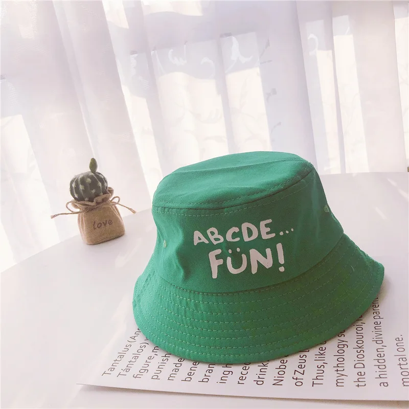 

Spring Autumn Children's Bucket Hats Letter Sun Hat Girls Boys Outdoor Beach Hat Camping Fishing Cap Casual Panama Cap