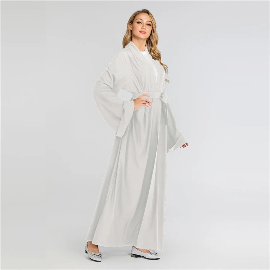 Siskakia мусульманская женская одежда abaya Brief solid casual Muslimah Jubah 7 цветов мусульманская Дубайская одежда с тонким поясом новое поступление