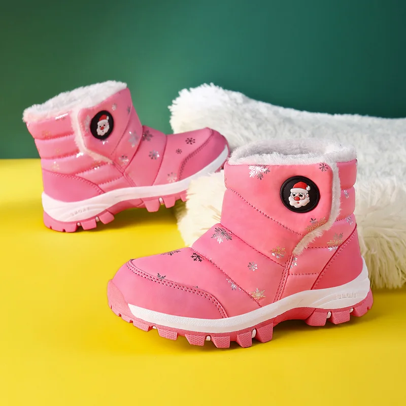 New Winter Children Shoes Kids Snow Boots Anti slip Hiking Boots Girls Boots Plush Boy Warm Shoes Waterproof Kids Cotton Shoes