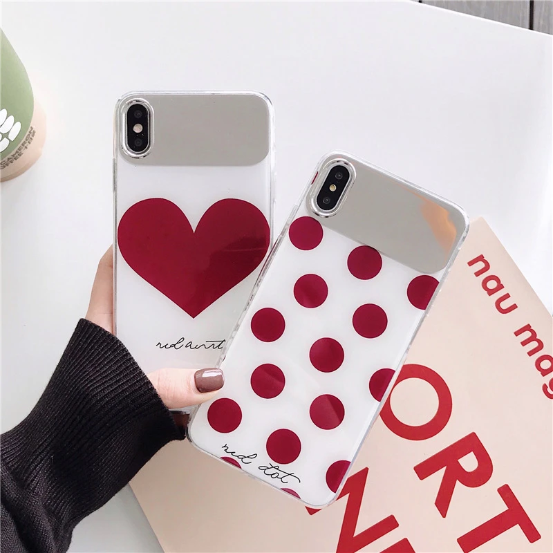Зеркальный чехол для Iphone Xr 7 Xs Max роскошный мягкий с защитой от падения умный 2019 X 6s