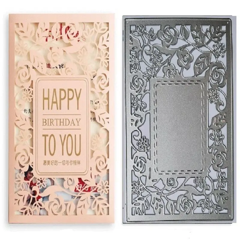 OOTDTY розовый Бампер чехол для резки металла Трафаретный Скрапбукинг DIY штамп