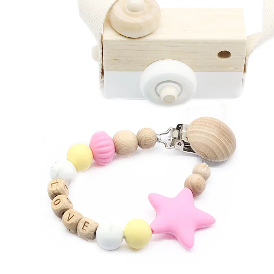 Силиконовые зажимы с именем под заказ цепочка для соски подарок будущей матери