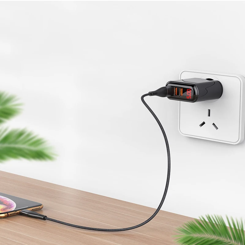 YKZ LED USB зарядное устройство 3.4A Быстрая зарядка ЕС настенный адаптер для iPhone Samsung