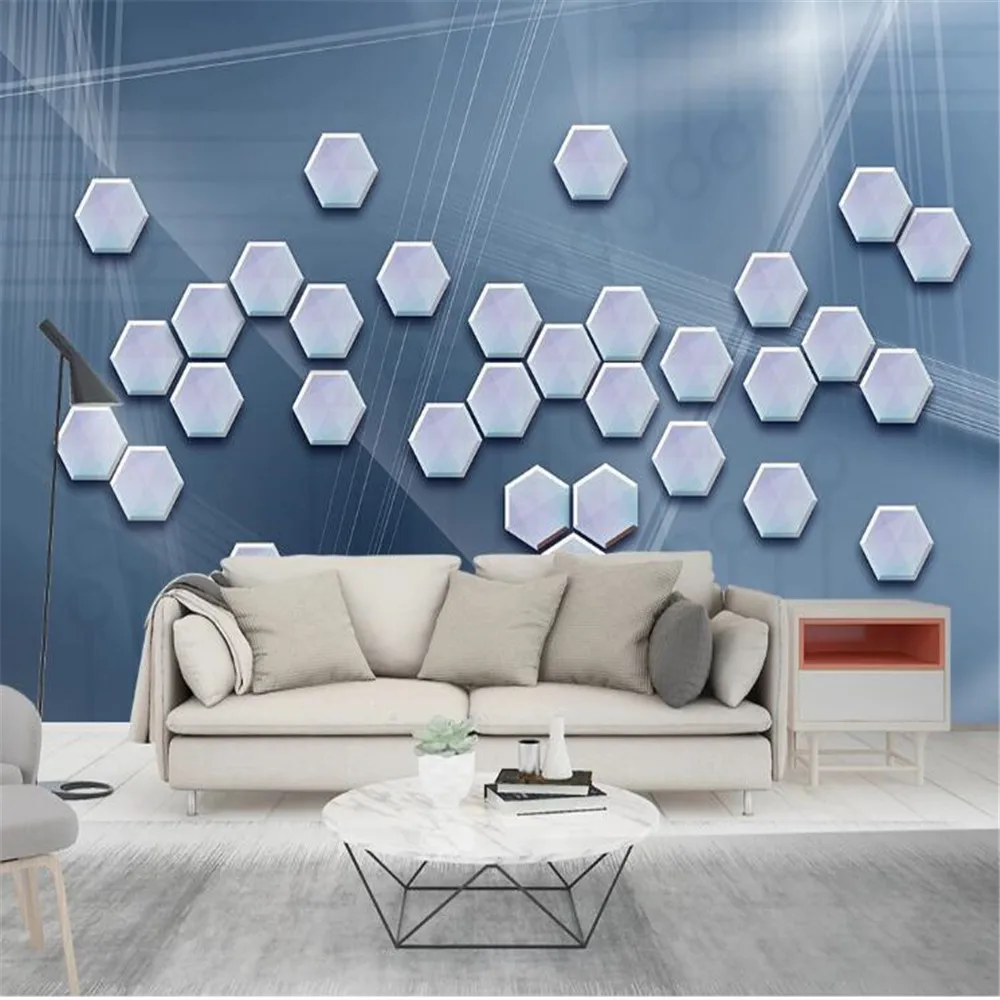 

milofi factory custom wallpaper mural 3d three-dimensional hexagon mosaic art geometric background wallpaper mural