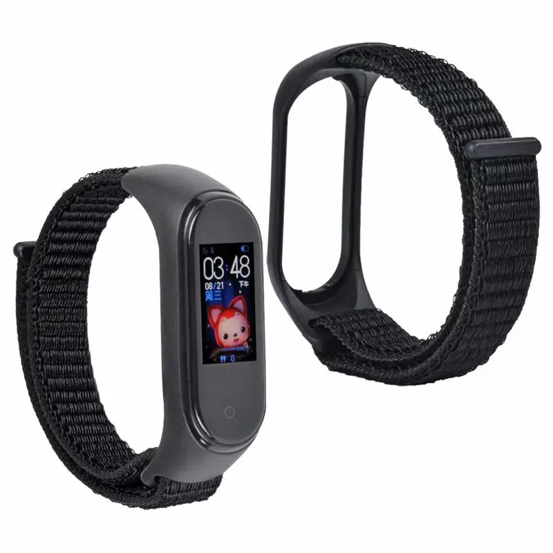 Регулируемый ремешок для браслета, дышащая Спортивная петля для Xiaomi mi Band 4 3, браслет с рамкой, сменный Браслет mi band 3 4, аксессуары