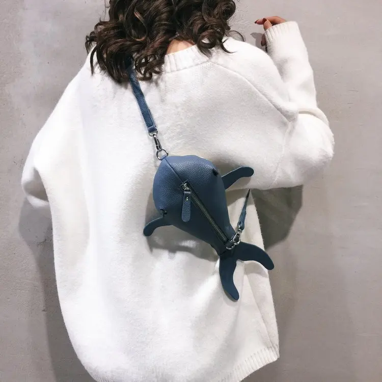 Модная креативная сумка в форме Кита Женская милая мультяшная женская модная