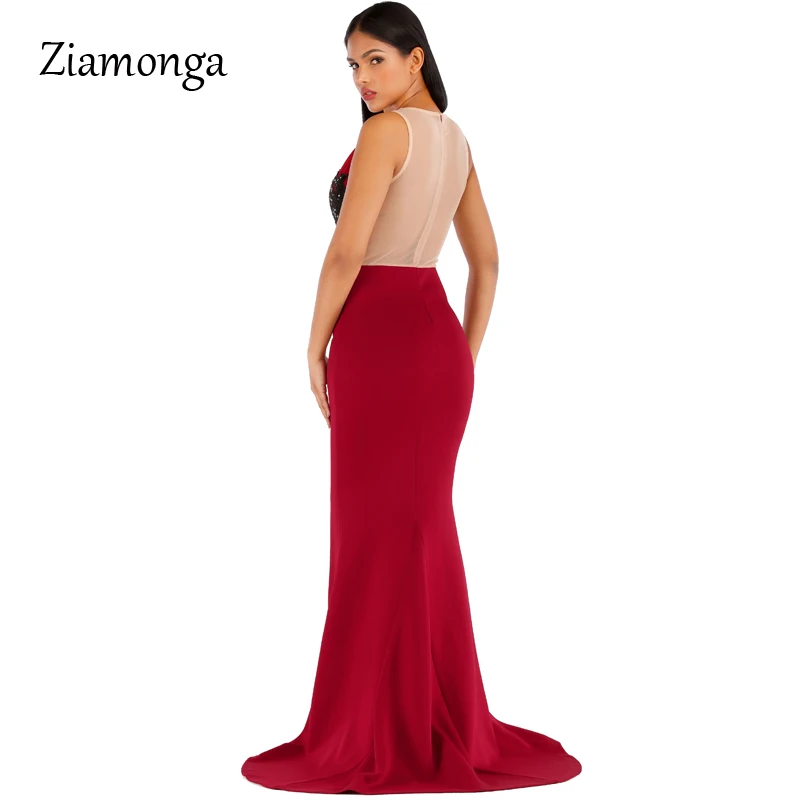 Длинное женское вечернее платье Ziamonga Кружевное облегающее с открытой спиной