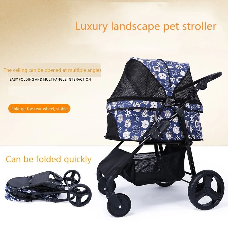 Коляска для домашних животных складная прогулочная коляска маленький и средний