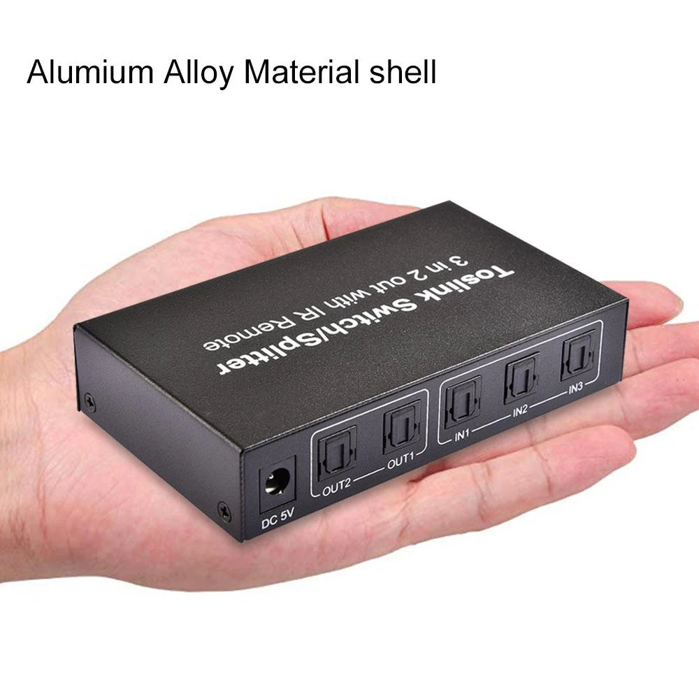 Диагональ 3 В 2 переключатель кабеля Toslink разветвитель SPDIF/TOSLINK оптический аудио 3x2