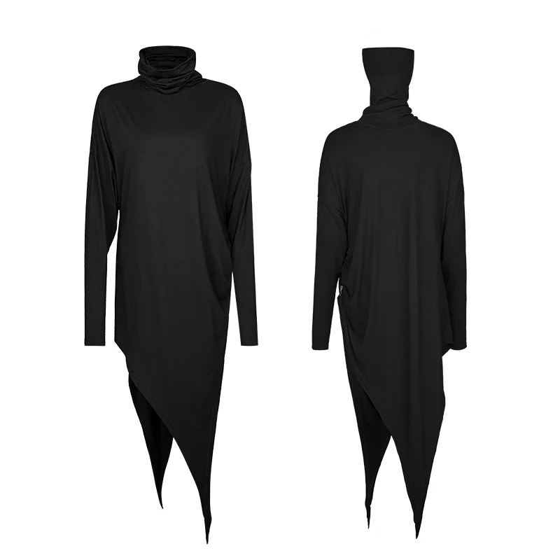 Панк рейв Готический высокий кучи воротник Летучая мышь с длинным рукавом