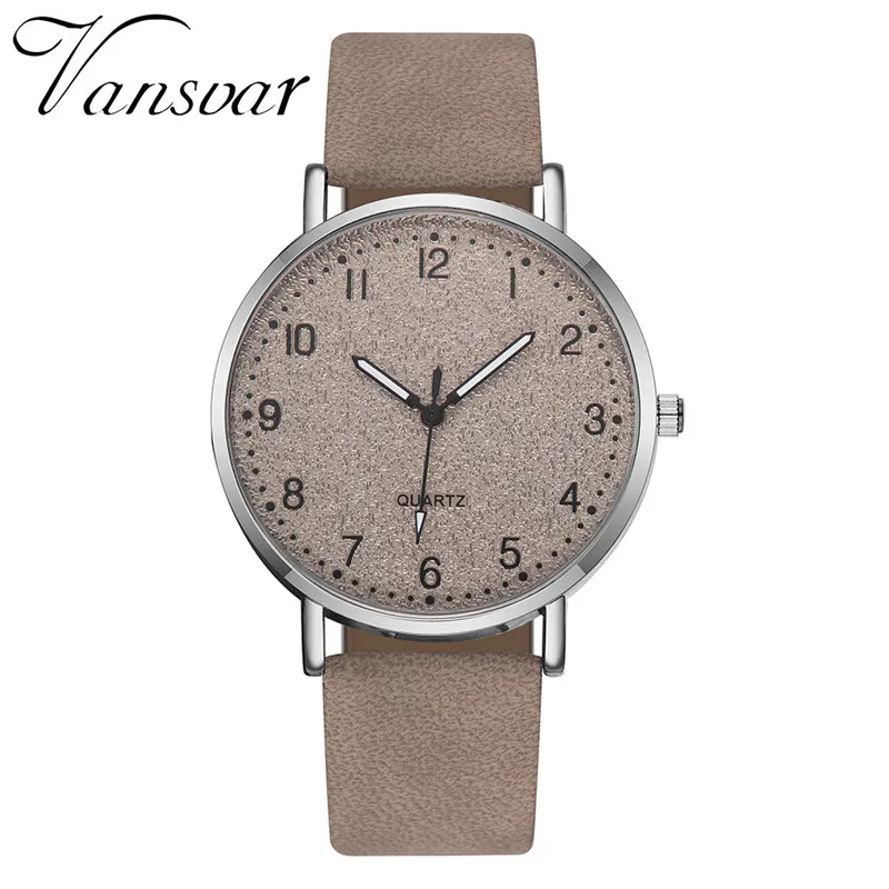 Модные женские часы vansvar простой кожаный ремешок наручные повседневные подарок