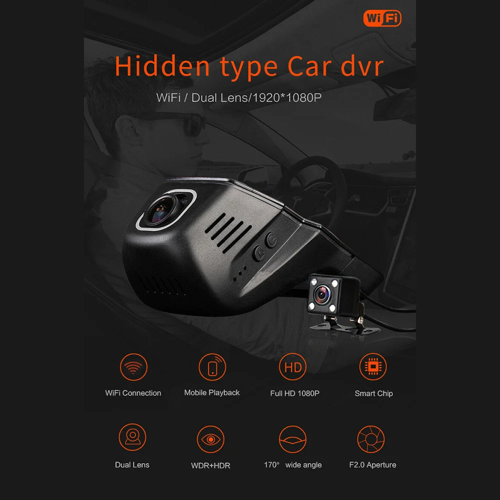 

1 set Car DVR Dash Dual Lens Camera Hidden Wifi SUV Video Recorder Practical