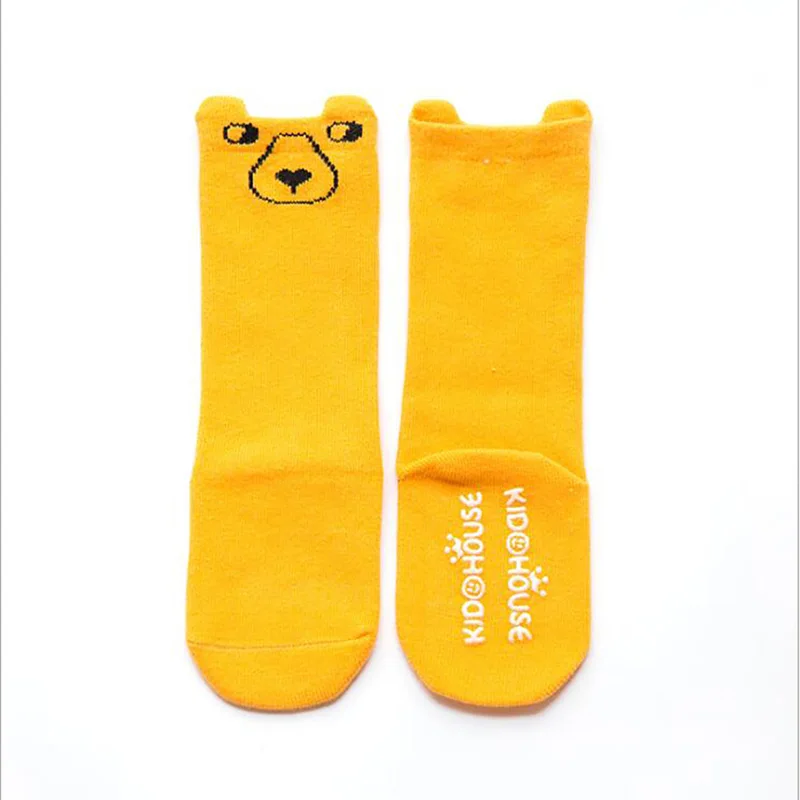 yellow Лидер продаж, милое детское супер-мягкое чулки детские хлопковые нескользящие детские чулки с объемными рисунками - Цвет: yellow