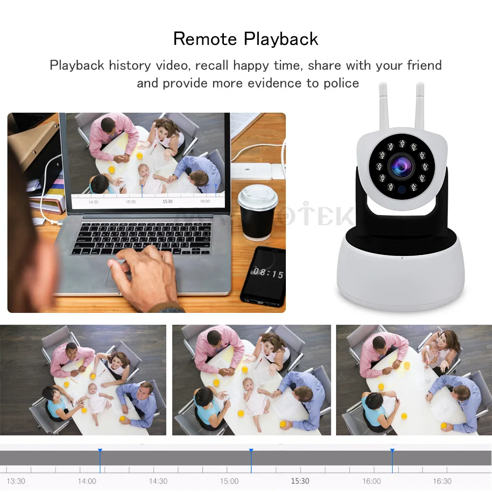 Беспроводная ip камера wifi видеонаблюдения мини HD 360 градусов наклон cctv 1080P детский