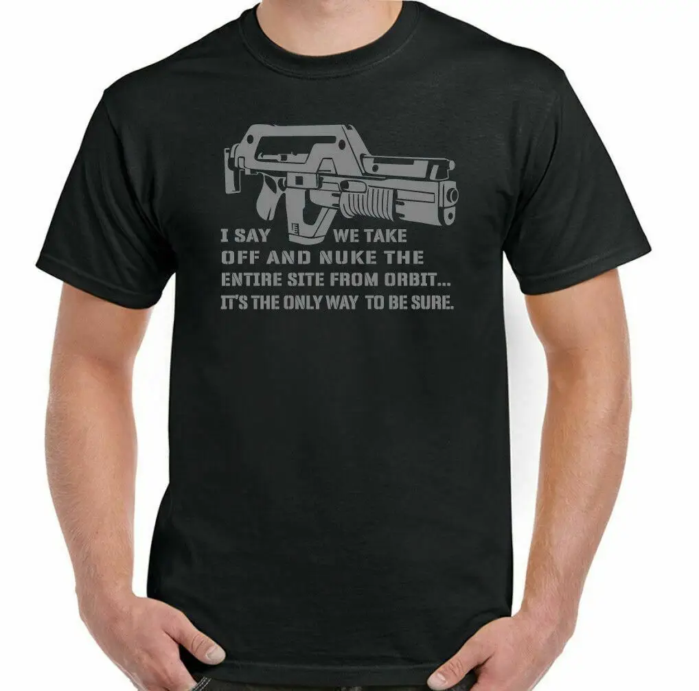 

Interesting Alien Weapon T Shirt Men's Summer Cotton Short Sleeve T Shirt New