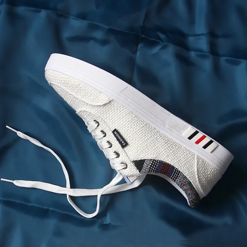 

Spring and Autumn New Fashion Canvas Casual Shoes Men's Breathable Classic Flat-Bottom Brand Linen Lightweight Sports Shoes Men