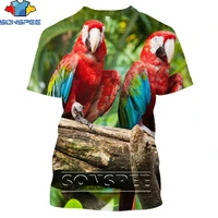 sonspee colorful parrot animal print 3d t shirt summer casual mens t shirt fashion streetwear ladies pullover short sleeve top