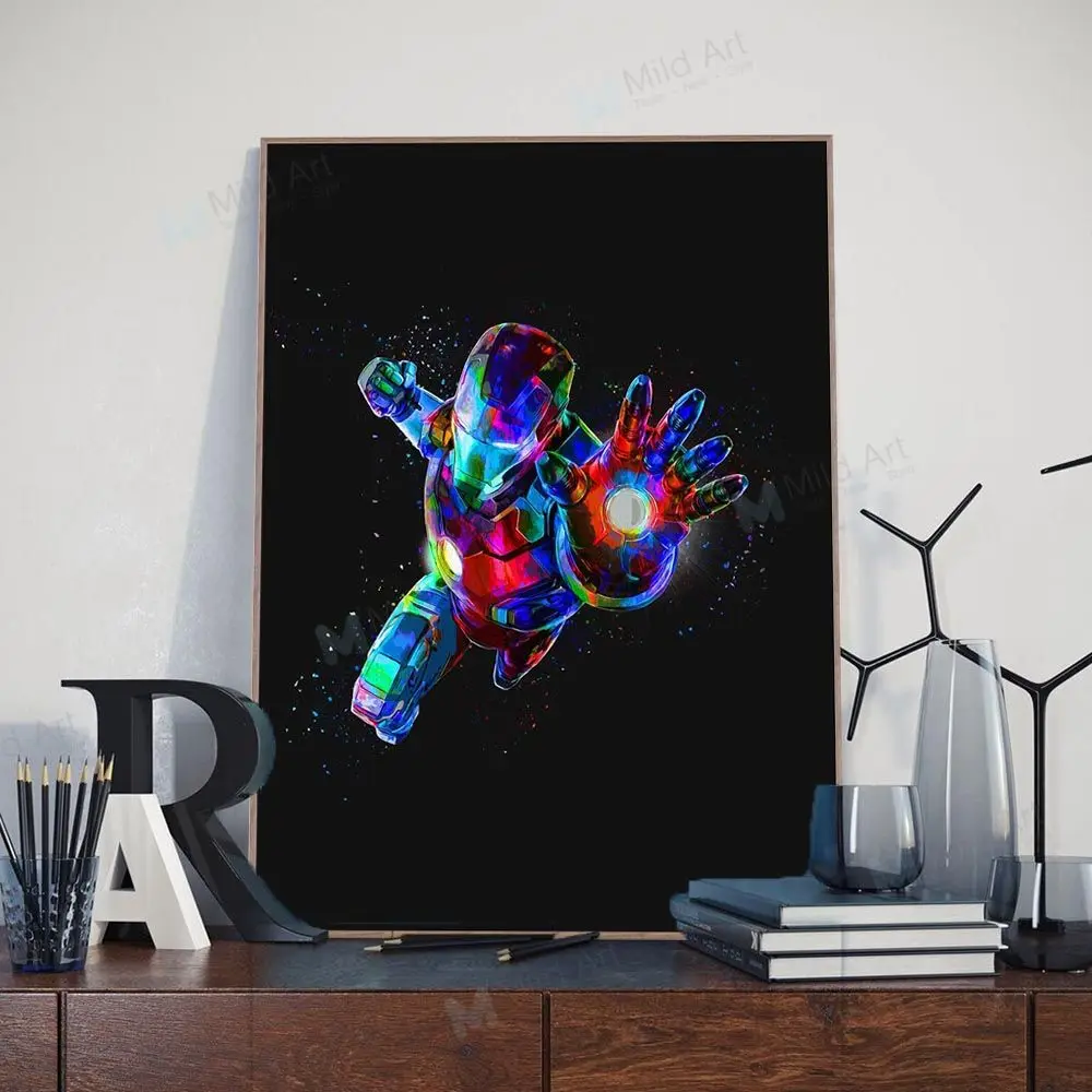 

2021 new 50cm light art black and white abstract iron man simple poster
