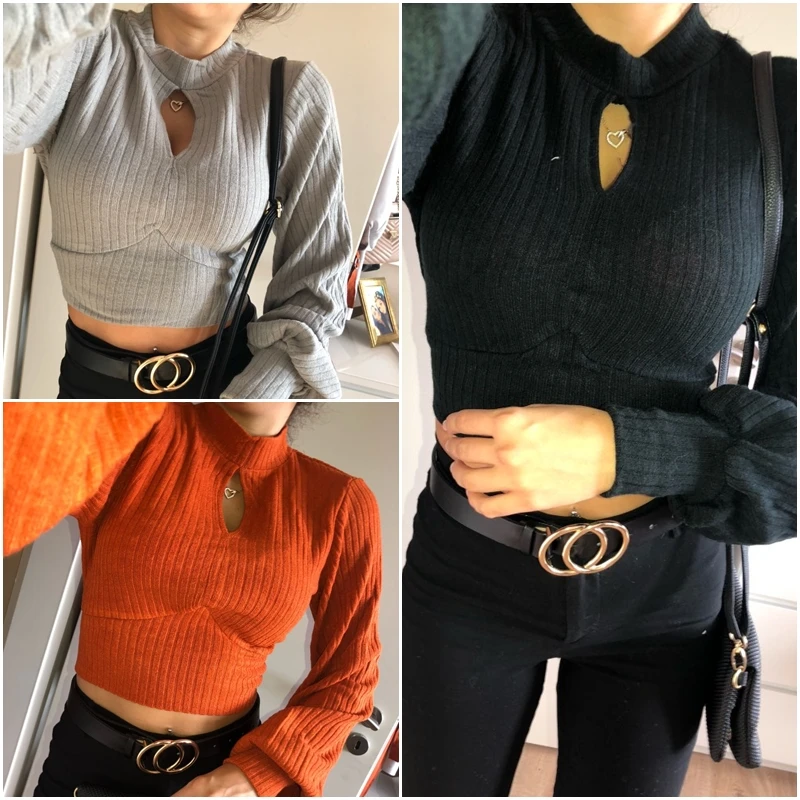 Женская черная рубашка Simplee привлекательная элегантная верхняя с открытой