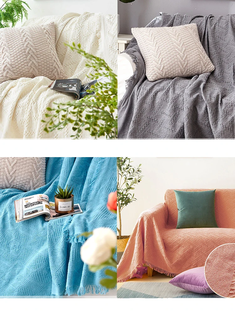 

Одеяло s для дивана, скандинавский однотонный плед, популярное покрывало для дивана, декоративное покрывало для дивана, сшитое одеяло для са...