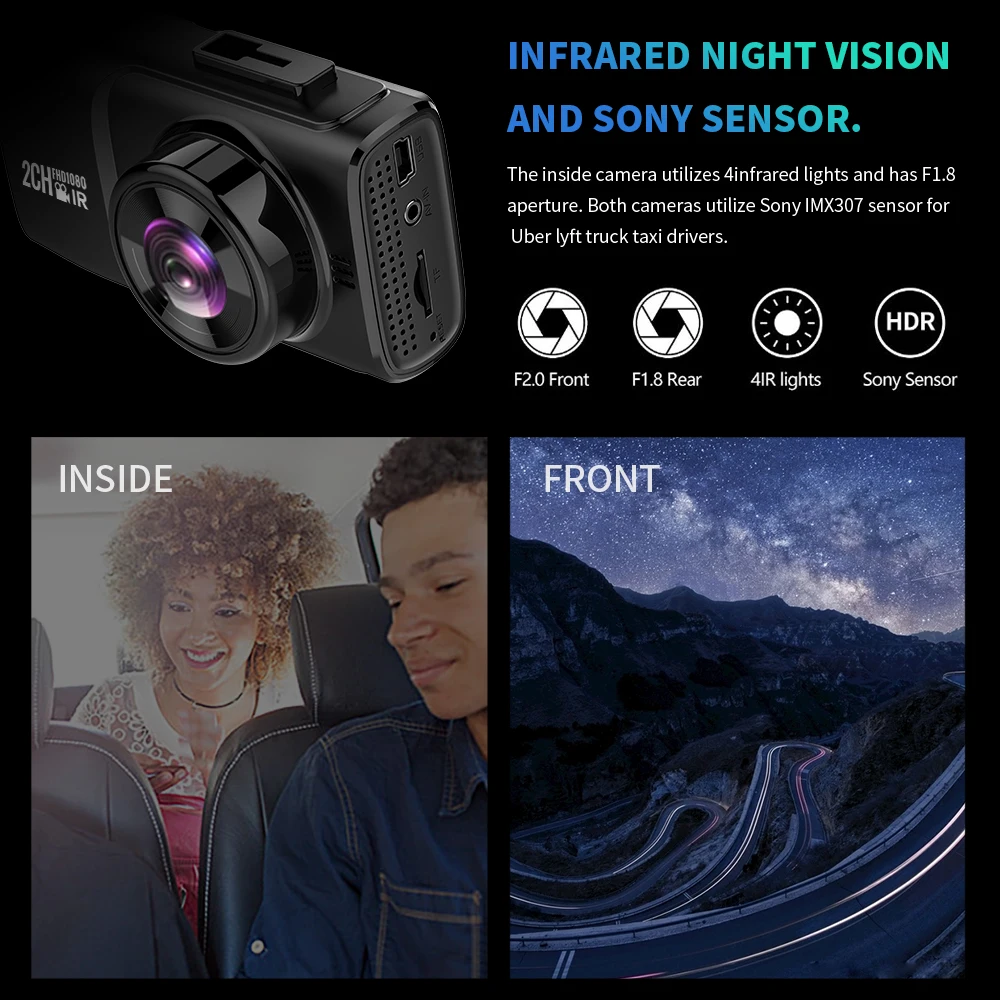 Видеорегистратор Maiyue star 4K HD Wi Fi GPS1080P с двумя передними и задними
