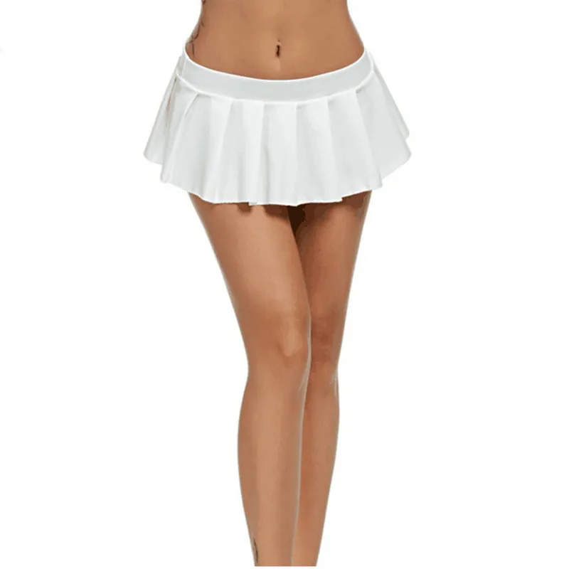 

European Beauty New Fashion Sexy Solid Color Low Waist Mini Pleated Skirt Pure and Beautiful Plus Size 2XL Women's Skirt
