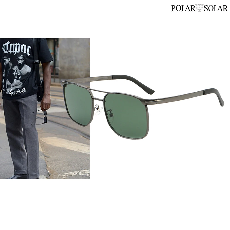 

Солнцезащитные очки с поляризацией для мужчин и женщин, прямоугольные, в металлической оправе, 2022