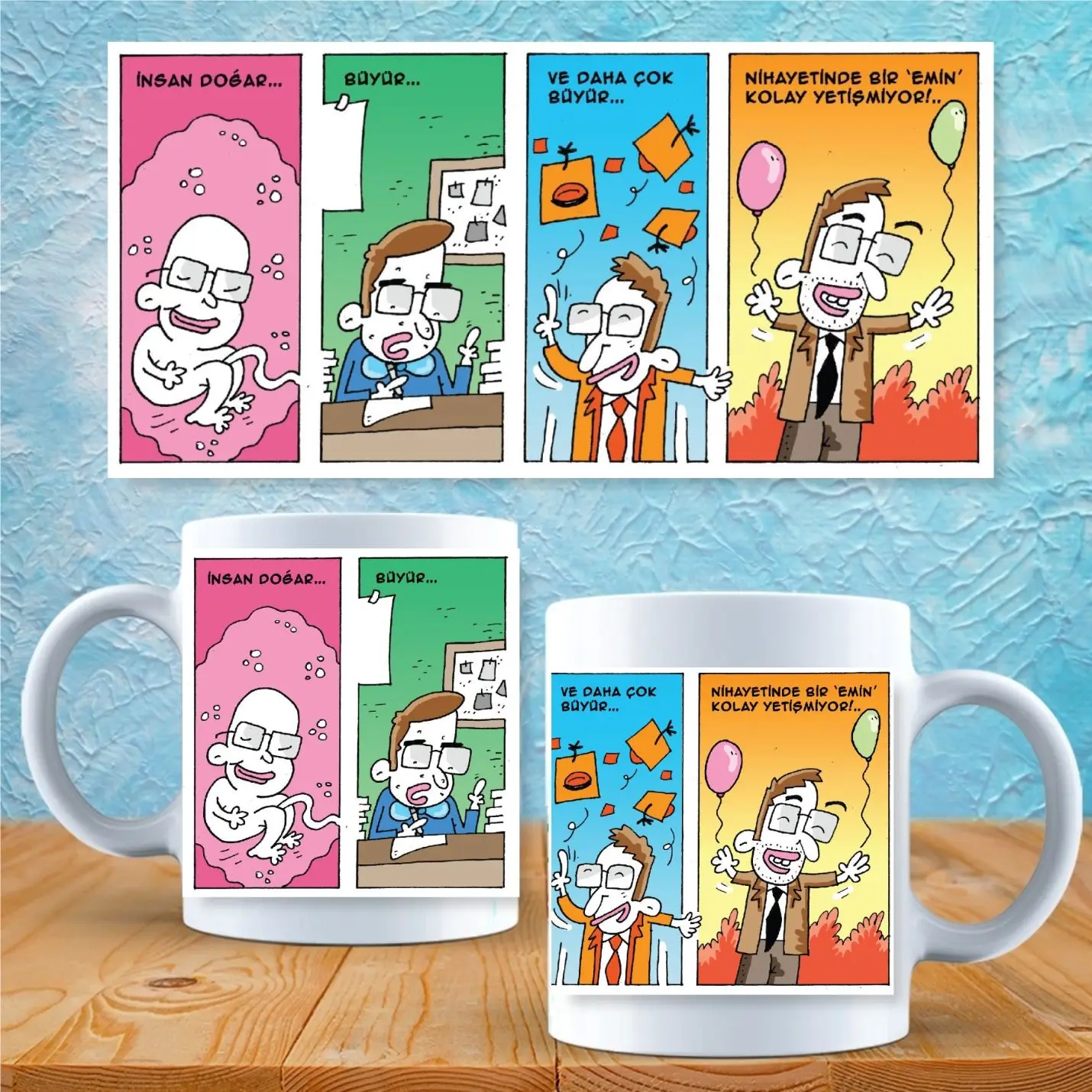 

Personalized Hand Drawing Cartoon Boys Mug Cup-03