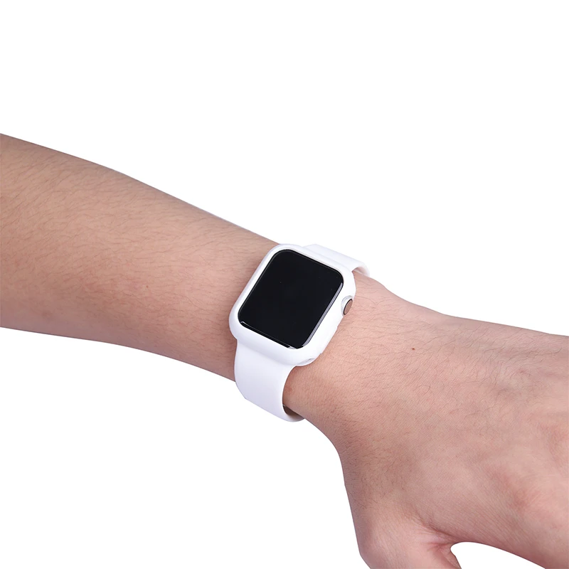 Мягкий силиконовый чехол накладка для Apple Watch полная защитная оболочка iWatch 4 40 мм 44