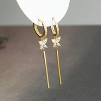 925 sterling silver ear buckle butterfly drop earrings for women metal geometry dangle earrings party wedding jewelry gift