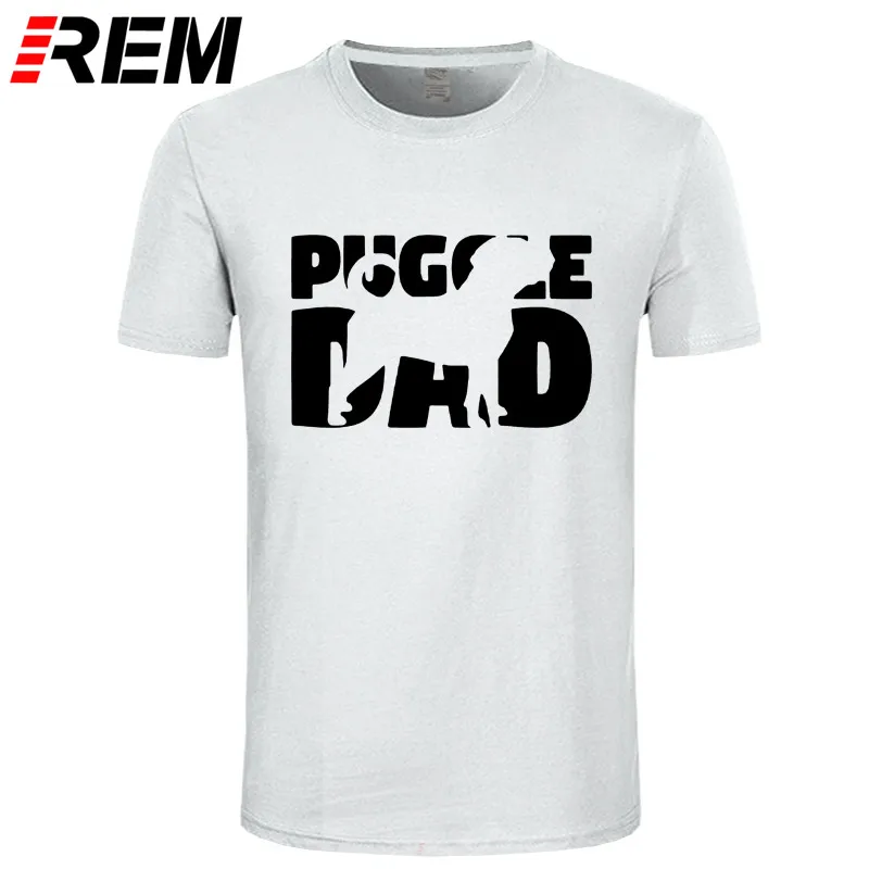 REM Новый Puggle папа футболка собака для мужчин летние хлопковые футболки с